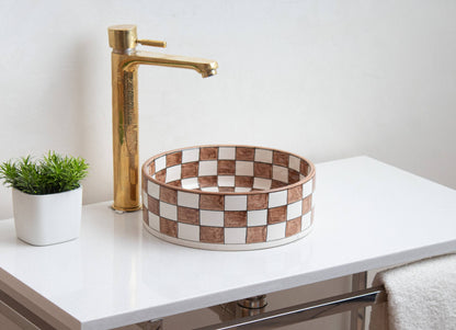 Round Checkered - Terracotta