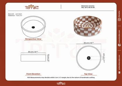 Round Checkered - Terracotta