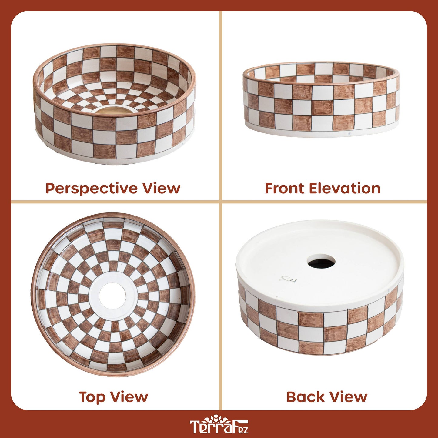 Round Checkered - Terracotta