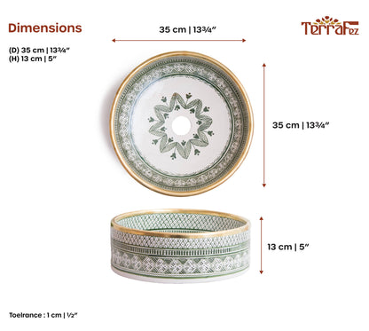 Round Heritage - Green with Brass Rim