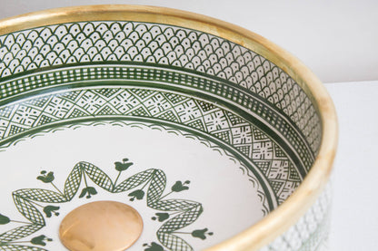 Round Heritage - Green with Brass Rim