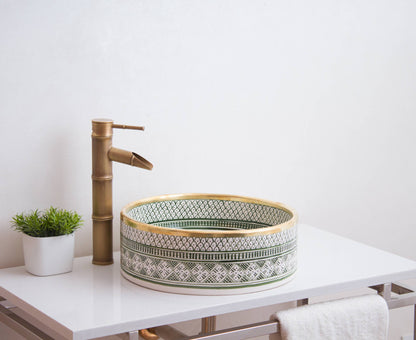 Round Heritage - Green with Brass Rim