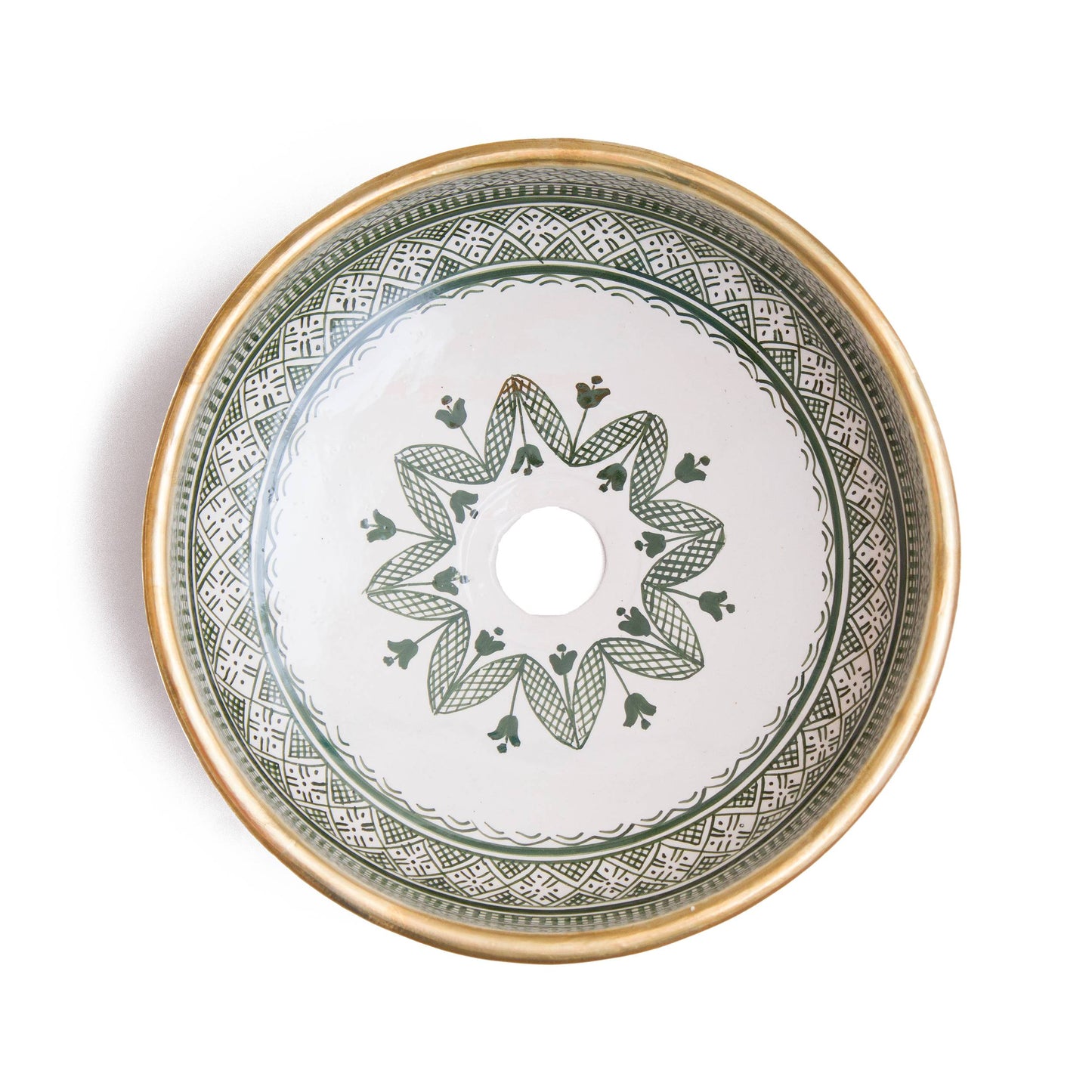 Round Heritage - Green with Brass Rim