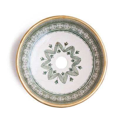 Round Heritage - Green with Brass Rim