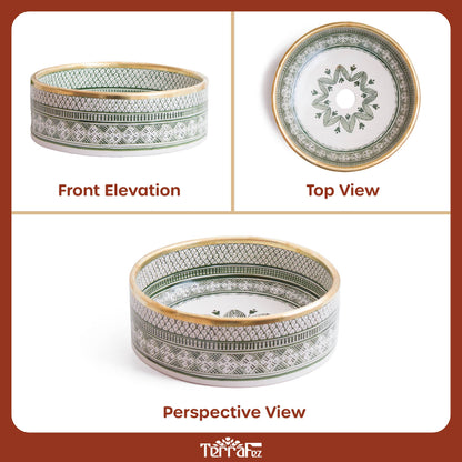 Round Heritage - Green with Brass Rim