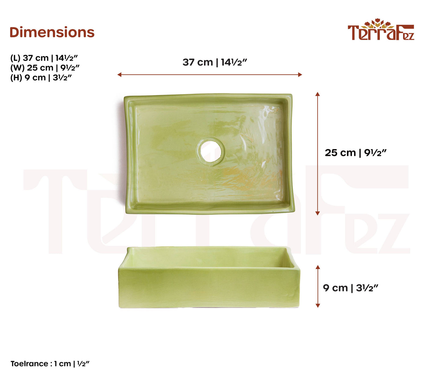 Mini Rectangular - Sage Glaze