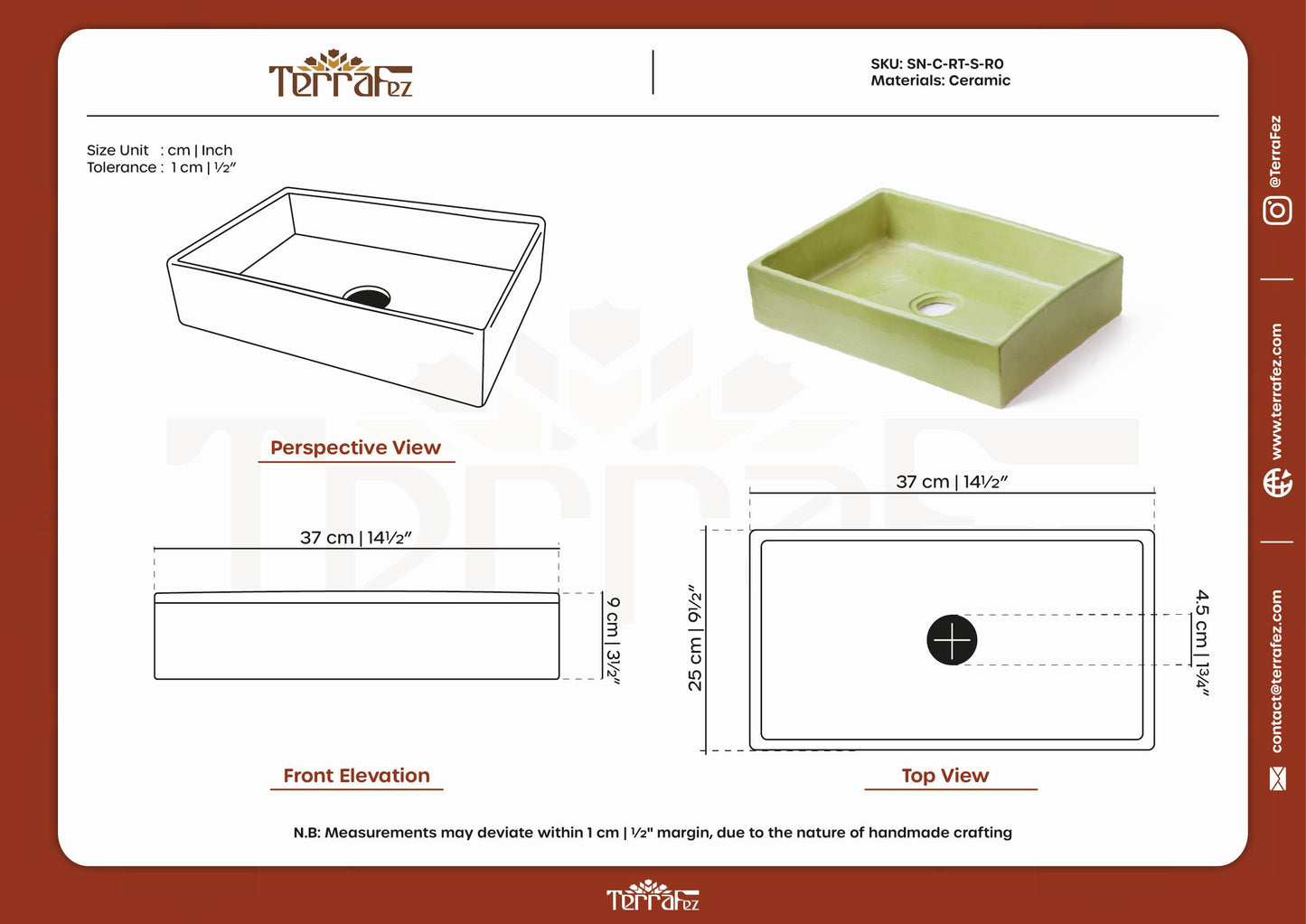 Mini Rectangular - Sage Glaze