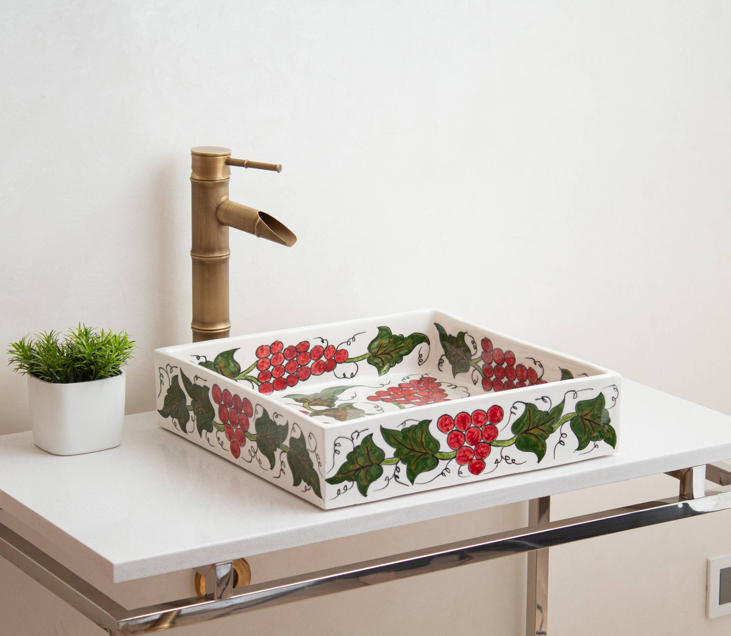 Square Grape Vines - Burgundy