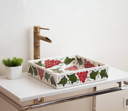 Square Grape Vines - Burgundy