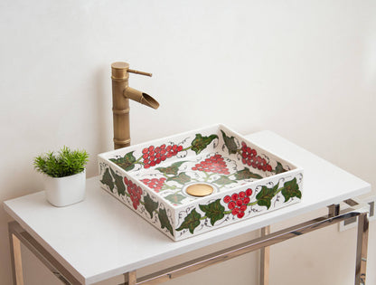 Square Grape Vines - Burgundy