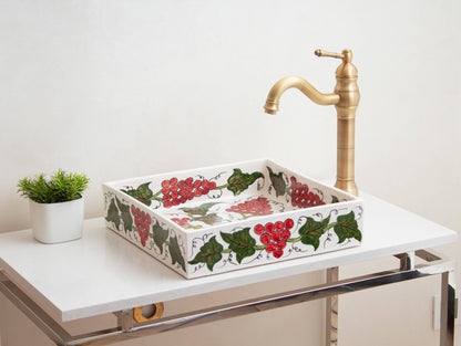 Square Grape Vines - Burgundy