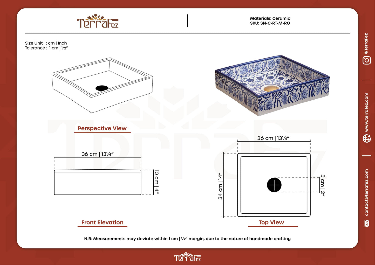 Square Yasmine - Blue