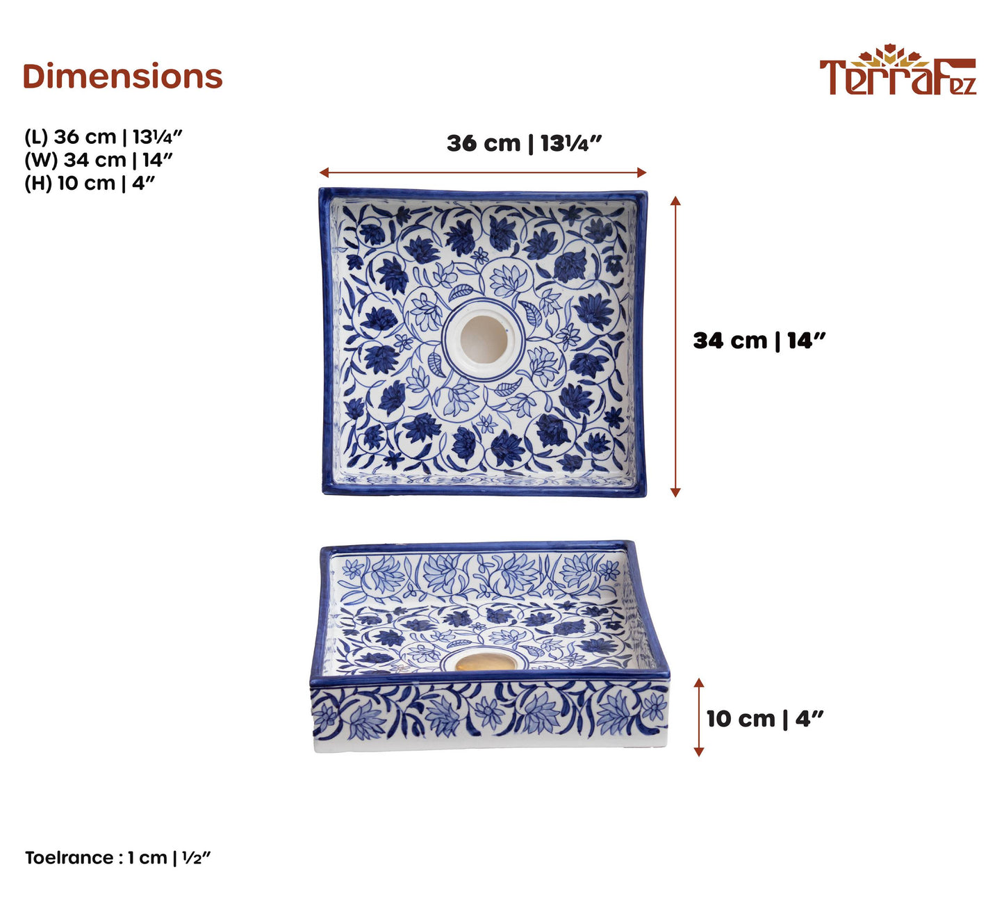 Square Yasmine - Blue