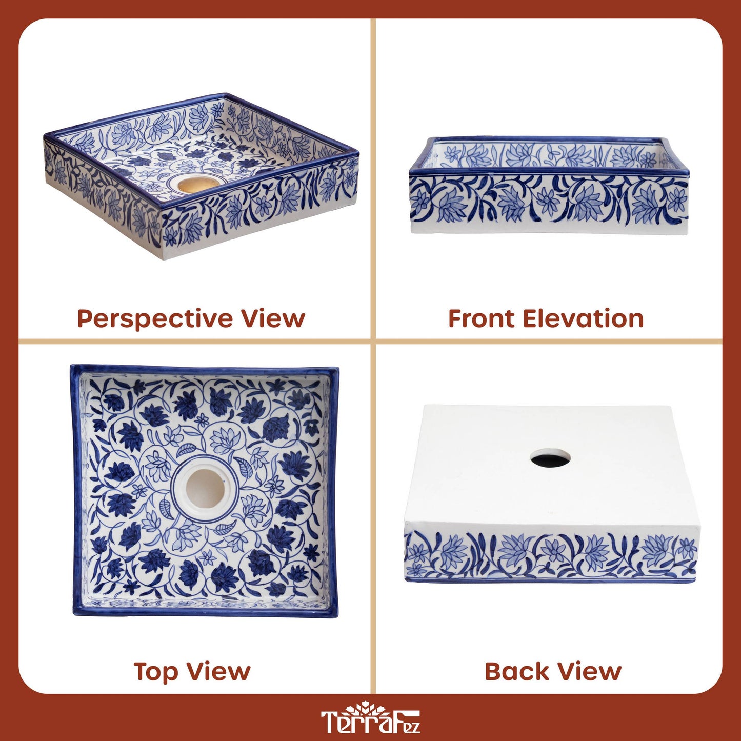 Square Yasmine - Blue