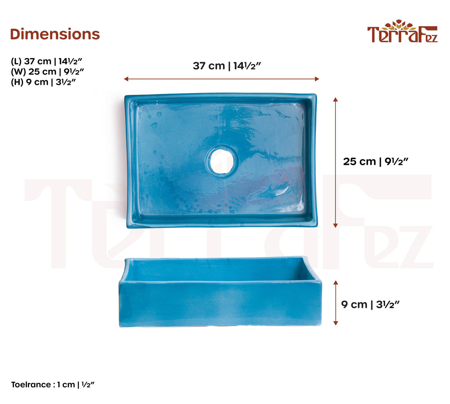 Mini Rectangular - Teal Glaze