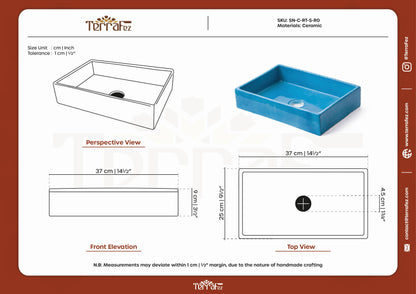 Mini Rectangular - Teal Glaze