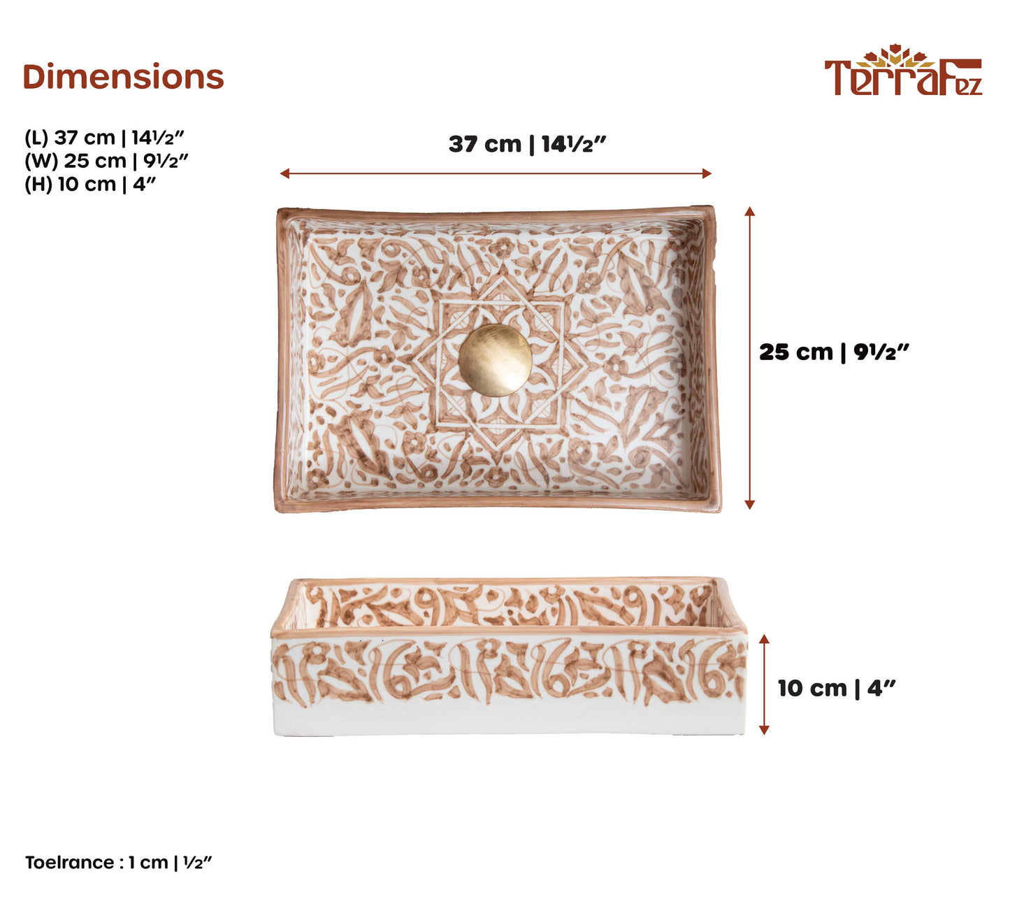 Mini Rectangular Arabeska - Terracotta