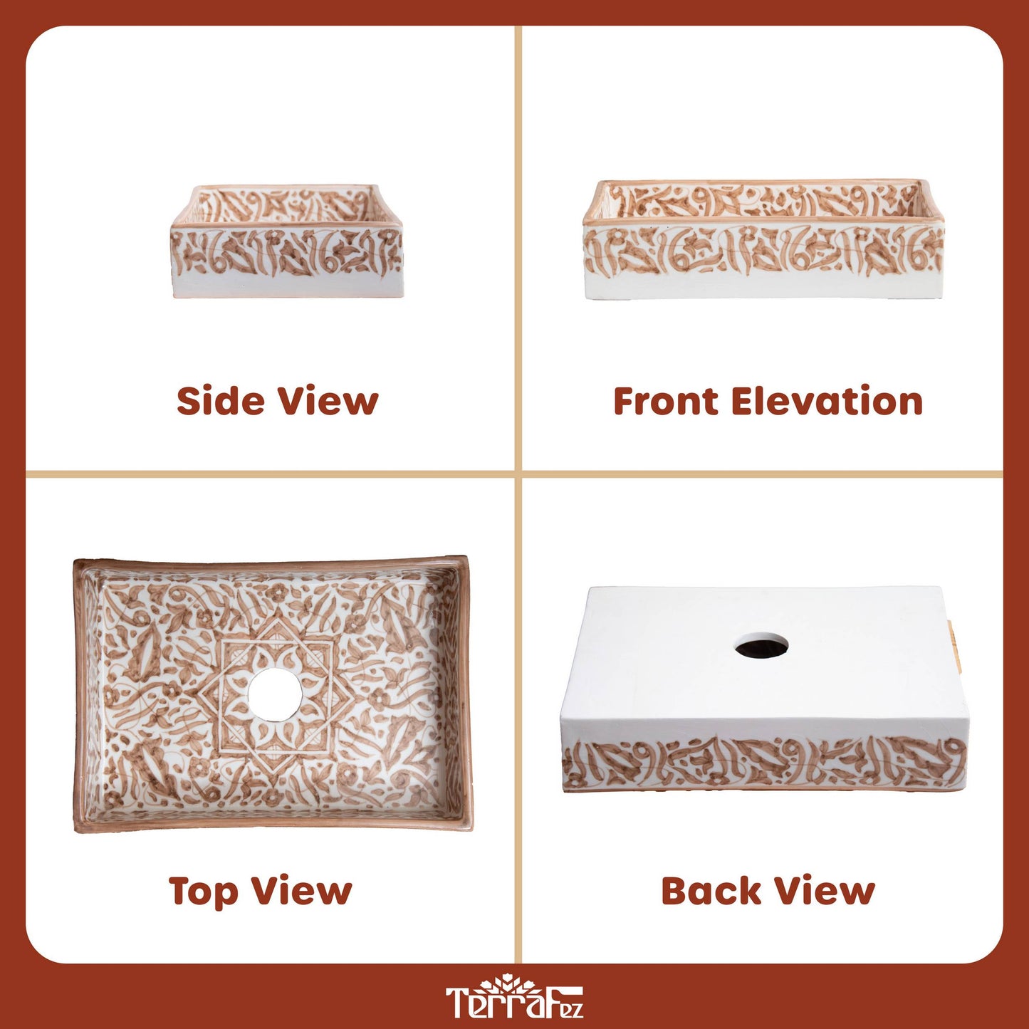 Mini Rectangular Arabeska - Terracotta