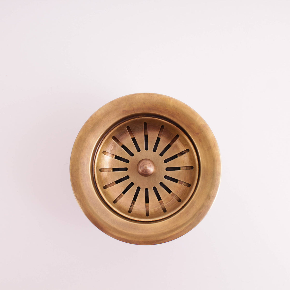 Solid Brass Kitchen Sink Drain, 3.5" Basket Strainer, Antique or Polished