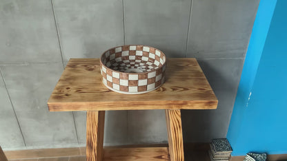 Round Checkered - Terracotta