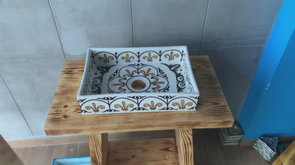 Mini Rectangular - Bronze Scallop