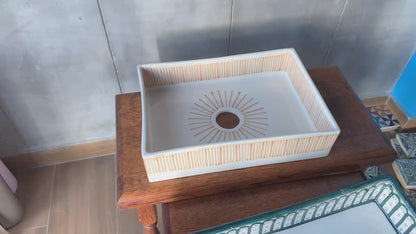 Mini Rectangular - Coral Stripes