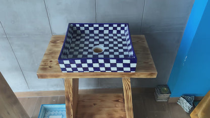 Square Checkmate - Indigo