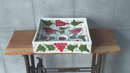 Square Grape Vines - Burgundy