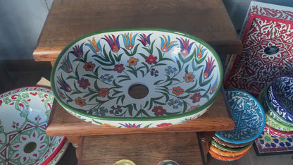 Oval Floral Chevron - Multicolor