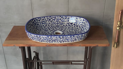 Oval Arabeska - Indigo