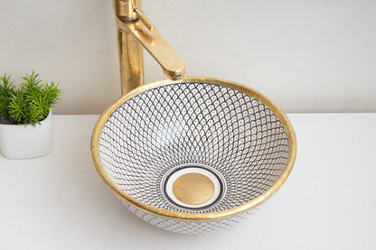 round fishscale ceramic bathroom sink