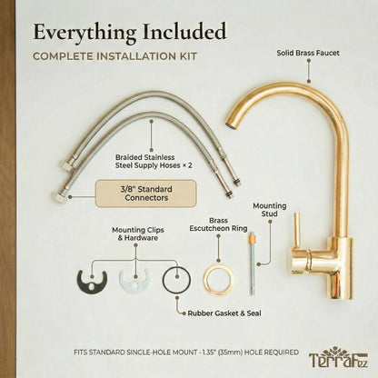 Unlacquered Brass Mixer Faucet