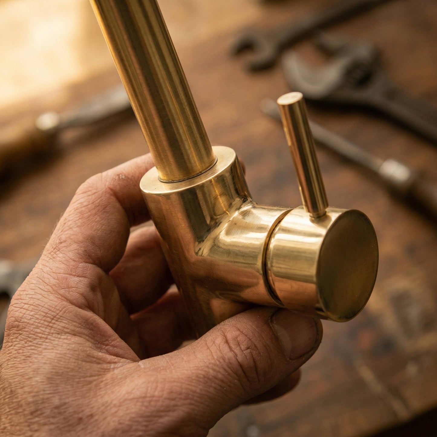 Unlacquered Brass Mixer Faucet