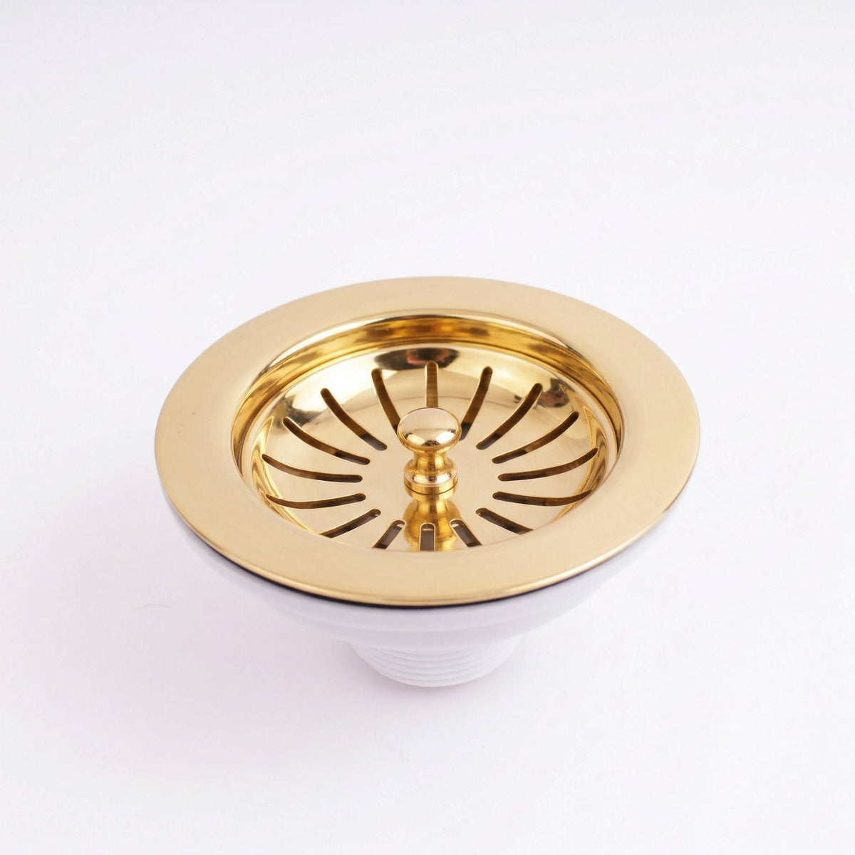 Solid Brass Kitchen Sink Drain Assembly, 3.5" Basket Strainer, Antique or Polished